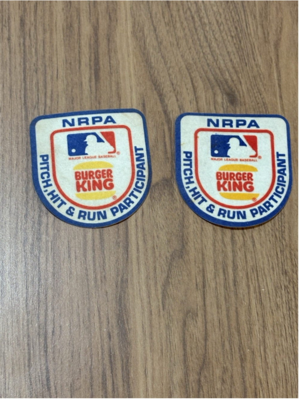 Rare 1979 Burger King pitch hit and run unused 3"x3" patch MLB
